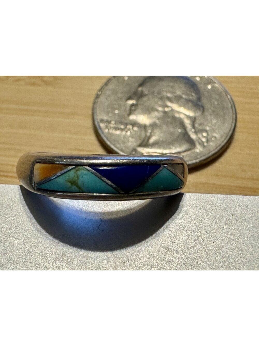 Beautiful Turquoise Ring Sterling Silver Size 7
